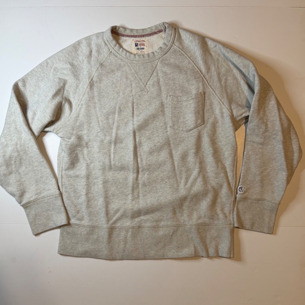 Todd Snyder x Champion Light Gray Pocket Crewneck Sweatshirt